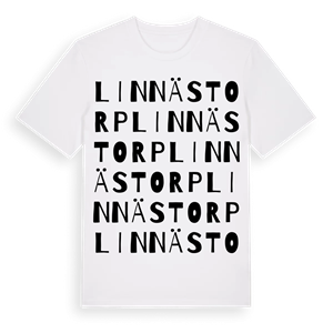 Linnästorp ordlek t-shirt – ekologisk bomull t-shirt från Pinshirt