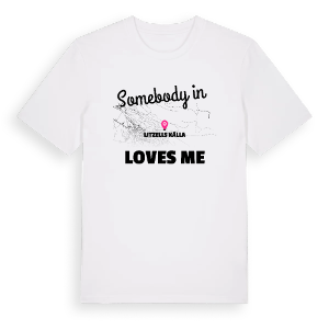 Någon i Litzells källa älskar mig t-shirt – ekologisk bomull t-shirt från Pinshirt