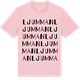 Pink Cotton t-shirt med Ljumman ordlek t-shirt