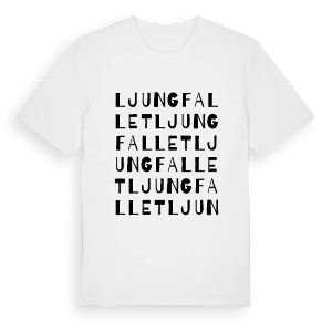 Ljungfallet ordlek t-shirt – ekologisk bomull t-shirt från Pinshirt