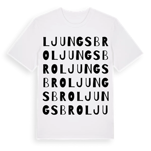 Ljungsbro ordlek t-shirt – ekologisk bomull t-shirt från Pinshirt