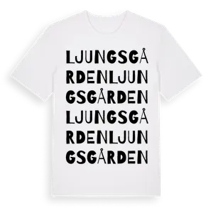 Ljungsgården ordlek t-shirt – ekologisk bomull t-shirt från Pinshirt