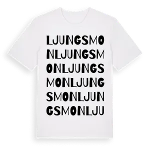 Ljungsmon ordlek t-shirt – ekologisk bomull t-shirt från Pinshirt