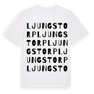 Ljungstorp ordlek t-shirt – ekologisk bomull t-shirt från Pinshirt