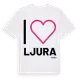 White t-shirt med Jag älskar Ljura t-shirt stort tryck