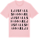 Pink Cotton t-shirt med Ljusfallshammar ordlek t-shirt