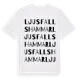 White t-shirt med Ljusfallshammar ordlek t-shirt