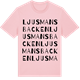 Pink Cotton t-shirt med Ljusmansbacken ordlek t-shirt