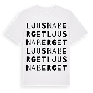 Ljusnaberget ordlek t-shirt – ekologisk bomull t-shirt från Pinshirt