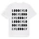 White t-shirt med Loddby ordlek t-shirt
