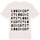 Vintage White t-shirt med Logementet ordlek t-shirt