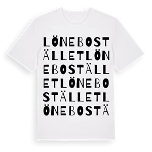 Lönebostället ordlek t-shirt – ekologisk bomull t-shirt från Pinshirt