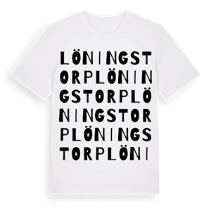 Löningstorp ordlek t-shirt – ekologisk bomull t-shirt från Pinshirt