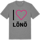 Mid Heather Gray t-shirt med Jag älskar Lönö t-shirt stort tryck