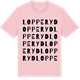 Pink Cotton t-shirt med Lopperyd ordlek t-shirt