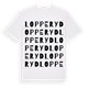 White t-shirt med Lopperyd ordlek t-shirt