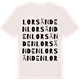 Vintage White t-shirt med Lorsänden ordlek t-shirt