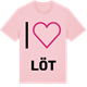 Pink Cotton t-shirt med Jag älskar Löt t-shirt stort tryck