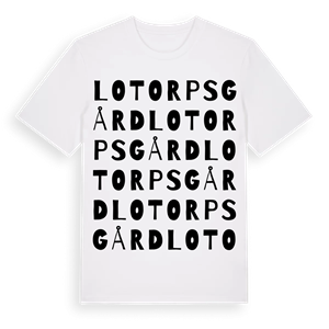 Lotorps gård ordlek t-shirt – ekologisk bomull t-shirt från Pinshirt