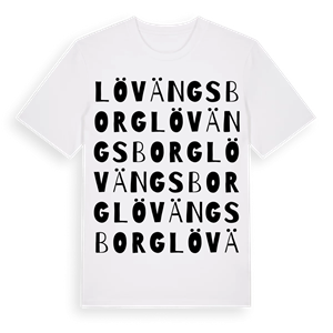 Lövängsborg ordlek t-shirt – ekologisk bomull t-shirt från Pinshirt