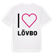 White t-shirt med Jag älskar Lövbo t-shirt stort tryck