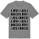 Mid Heather Gray t-shirt med Lövhagsudden ordlek t-shirt
