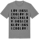 Mid Heather Gray t-shirt med Lövingsberg ordlek t-shirt