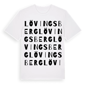 Lövingsberg ordlek t-shirt – ekologisk bomull t-shirt från Pinshirt