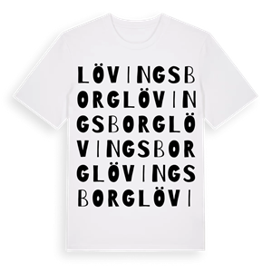 Lövingsborg ordlek t-shirt – ekologisk bomull t-shirt från Pinshirt