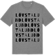 Mid Heather Gray t-shirt med Lövsta lund ordlek t-shirt