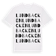 White t-shirt med Lundbacken ordlek t-shirt