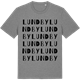 Mid Heather Gray t-shirt med Lundby ordlek t-shirt