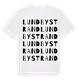 White t-shirt med Lundbystrand ordlek t-shirt