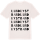 Vintage White t-shirt med Lundbystrand ordlek t-shirt