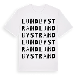 Lundbystrand ordlek t-shirt – ekologisk bomull t-shirt från Pinshirt