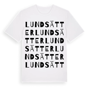 Lundsätter ordlek t-shirt – ekologisk bomull t-shirt från Pinshirt