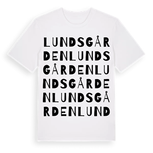 Lundsgården ordlek t-shirt – ekologisk bomull t-shirt från Pinshirt