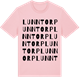 Pink Cotton t-shirt med Lunntorp ordlek t-shirt