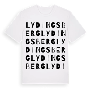 Lydingsberg ordlek t-shirt – ekologisk bomull t-shirt från Pinshirt