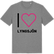 Mid Heather Gray t-shirt med Jag älskar Lyngsjön t-shirt stort tryck