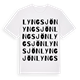 White t-shirt med Lyngsjön ordlek t-shirt