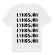 White t-shirt med Lyngsjön ordlek t-shirt