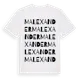 White t-shirt med Malexander ordlek t-shirt