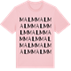 Pink Cotton t-shirt med Malm ordlek t-shirt