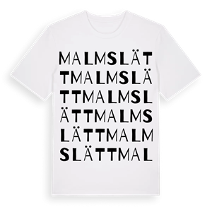 Malmslätt ordlek t-shirt – ekologisk bomull t-shirt från Pinshirt