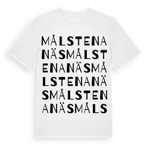 Målstena Näs ordlek t-shirt – ekologisk bomull t-shirt från Pinshirt