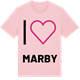 Pink Cotton t-shirt med Jag älskar Marby t-shirt stort tryck
