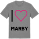 Mid Heather Gray t-shirt med Jag älskar Marby t-shirt stort tryck
