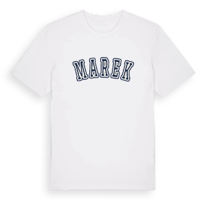 Marek college t-shirt – ekologisk bomull t-shirt från Pinshirt