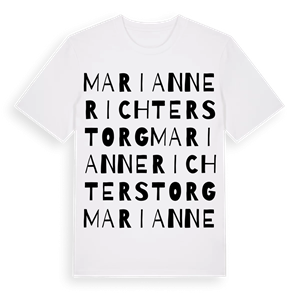 Marianne Richters torg ordlek t-shirt – ekologisk bomull t-shirt från Pinshirt